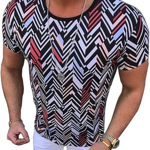 Small Men's Summer Casual Slim Fit Short Sleeve
